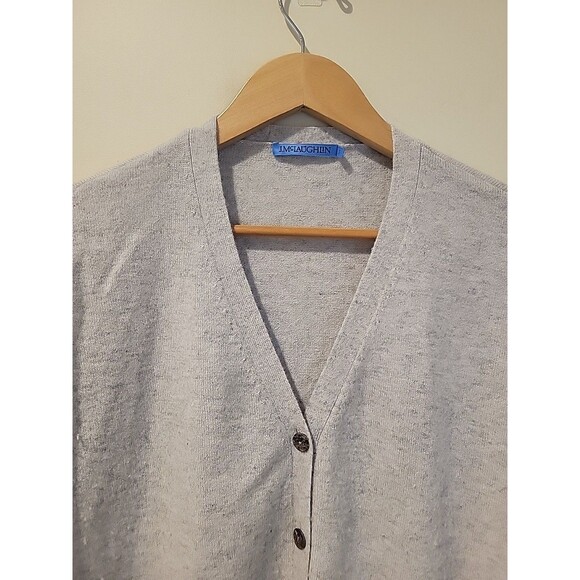 J. Mclaughlin 100% Cashmere Cardigan Sweater Long Sleeve V-Neck Gray S Capsule - Picture 2 of 7